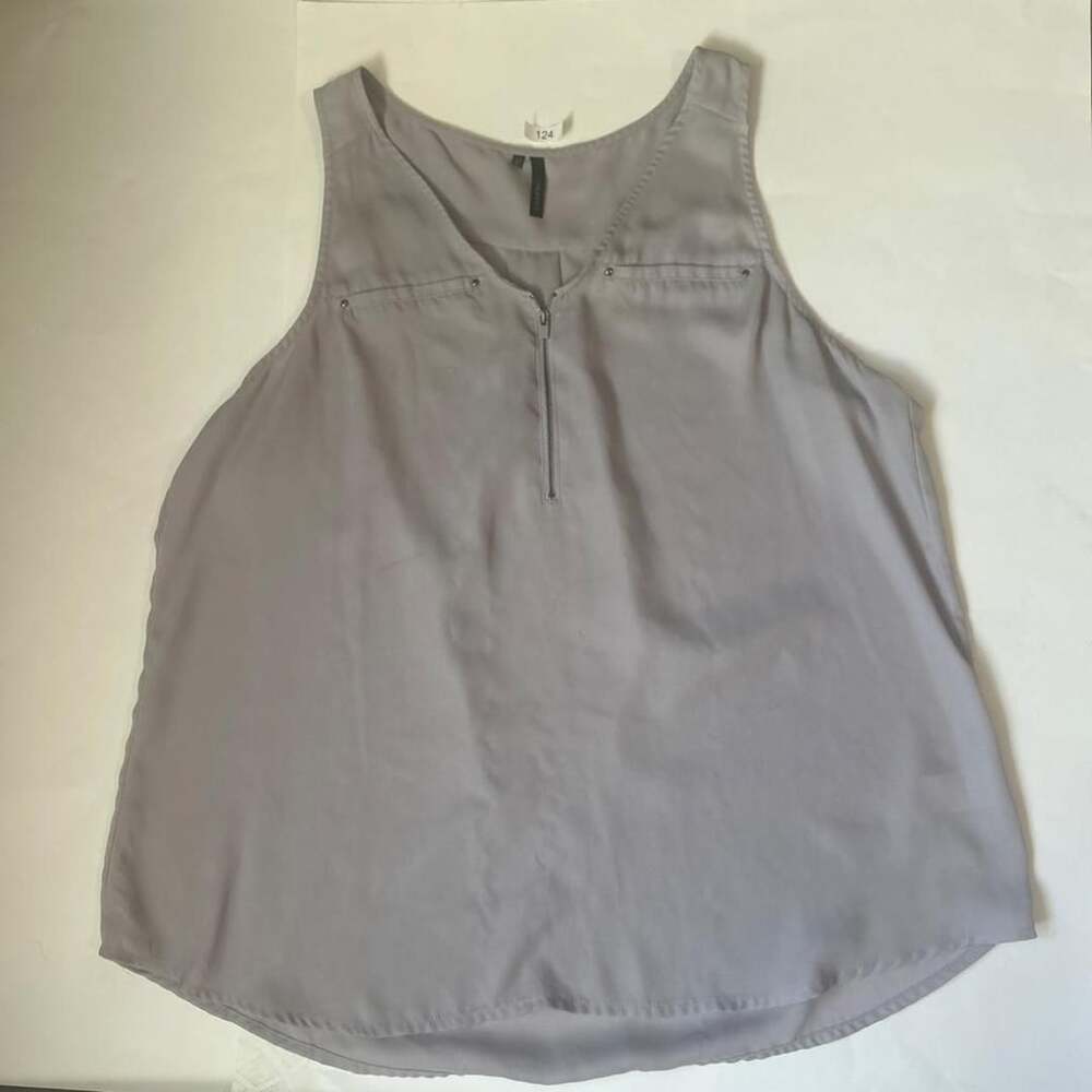Maurices Grey Tank Top Size XL Zipper Front Sleeveless Blouse